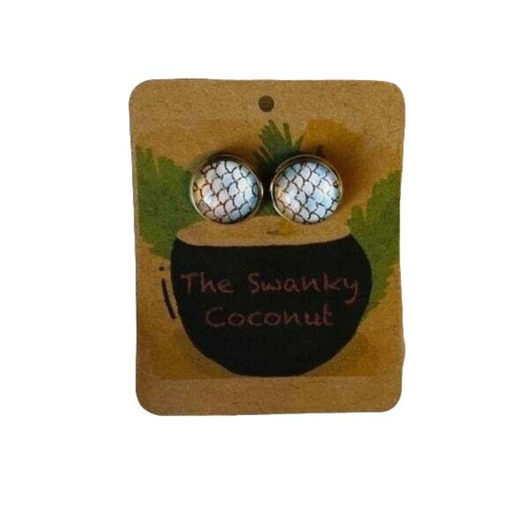 Mermaid Stud Earrings LIGHT BLUE - NEW NWT